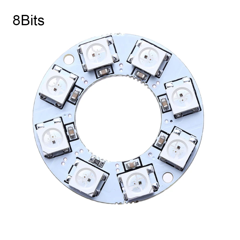Прибор приемно-WS2812B пикселей кольцо 1/8/12/16/24/32 светодиодный s WS2812 5050 RGB светодиодный кольцо 1-32Bit встроенный RGB DC5V интегрированный драйвера