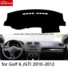 Para Volkswagen VW Golf 4 6 7 Doble capa de gel de Sílice Salpicadero del coche Instrumento Pad Evitar La Luz del Escritorio de la Plataforma Esteras Cubierta de Pegatinas