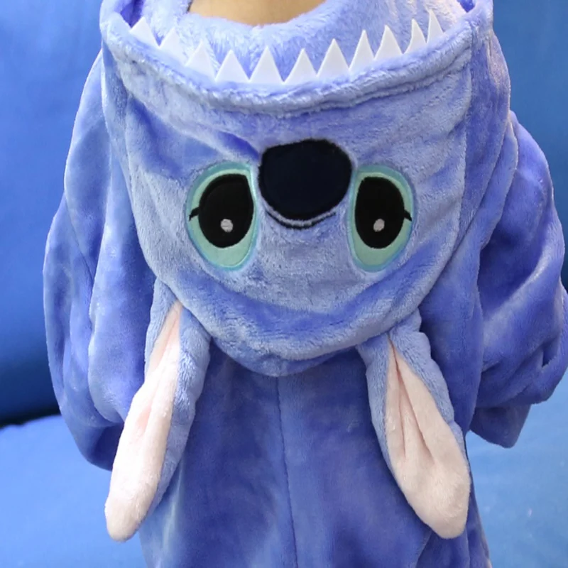 New-Year-Lilo-Stitch-Children-s-Cartoon-Animal-pajamas-Flannel-for-Boys-Girls-pijama-Onesie-Pyjamas
