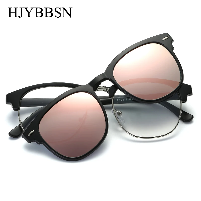 

HJYBBSN Polarized Punk Sunglasses Unisex Clip On Sunglasse Vintage Designer Sun Glasses Man Woman retro de sol masculino
