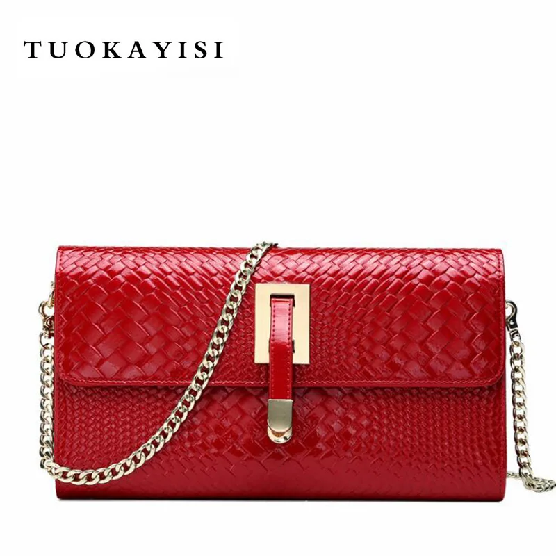 

Fashion Cowhide Leather woven Bag mini Shoulder Cross-body Bag Small Crocodile Pattern Genuine Leather Clutch Chain Women's