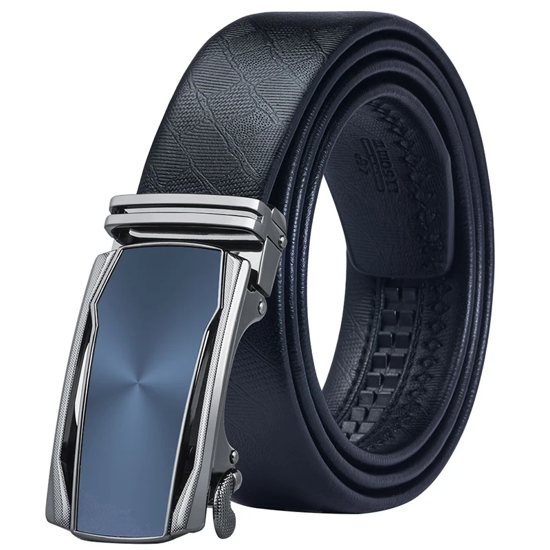 

Hi-Tie Belt High Quality Cowhide Genuine Leather Belt Men Automatic Belt Buckles for Men Business Trouser Male Belts Strap PD-62