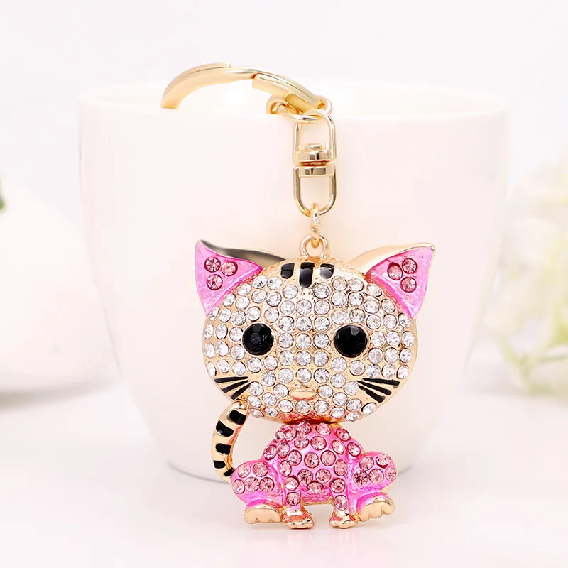 

2019 New Creative Cat Keychains Cute Animal Key Chain Women Bag Charm Purse Pendant Car Keyrings Fashion Key Ring Holder Trinket