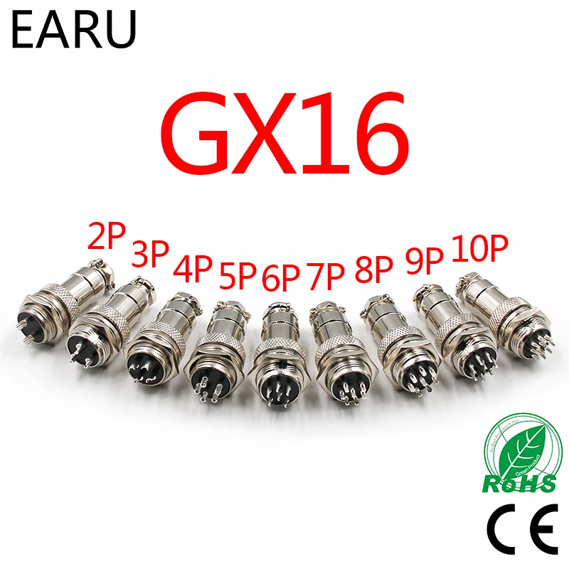 Металлический авиационный разъем M16 GX16 1 комплект 5/8 дюйма 4/3/4/5/6/7/8/9/10 Pin Male Female 16