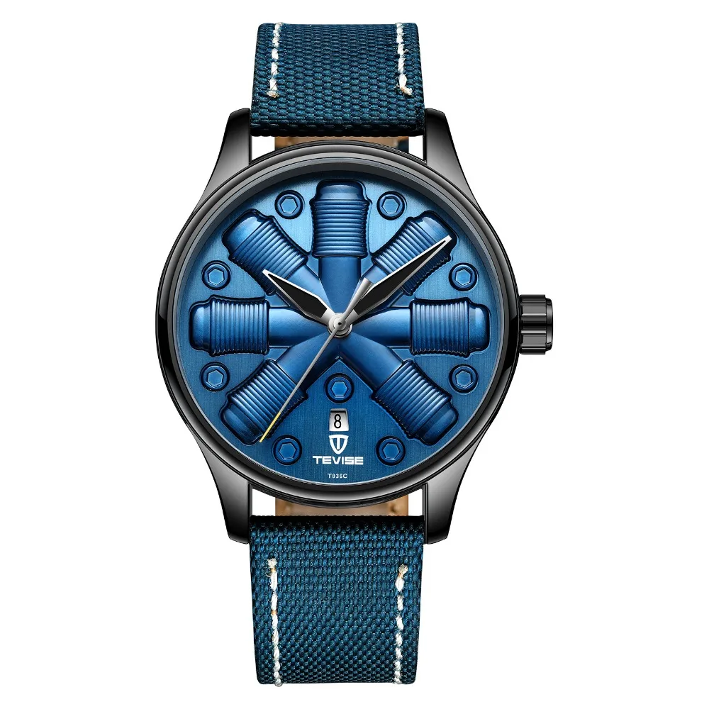 TEVISE Мужские автоматические механические модные брендовые спортивные часы с динамическим циферблатом светящиеся часы из нержавеющей стали Relogio Masculino