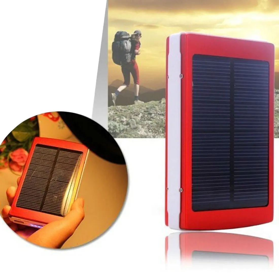 Новинка 30000mAh Солнечная батарея Портативное зарядное устройство с двойным