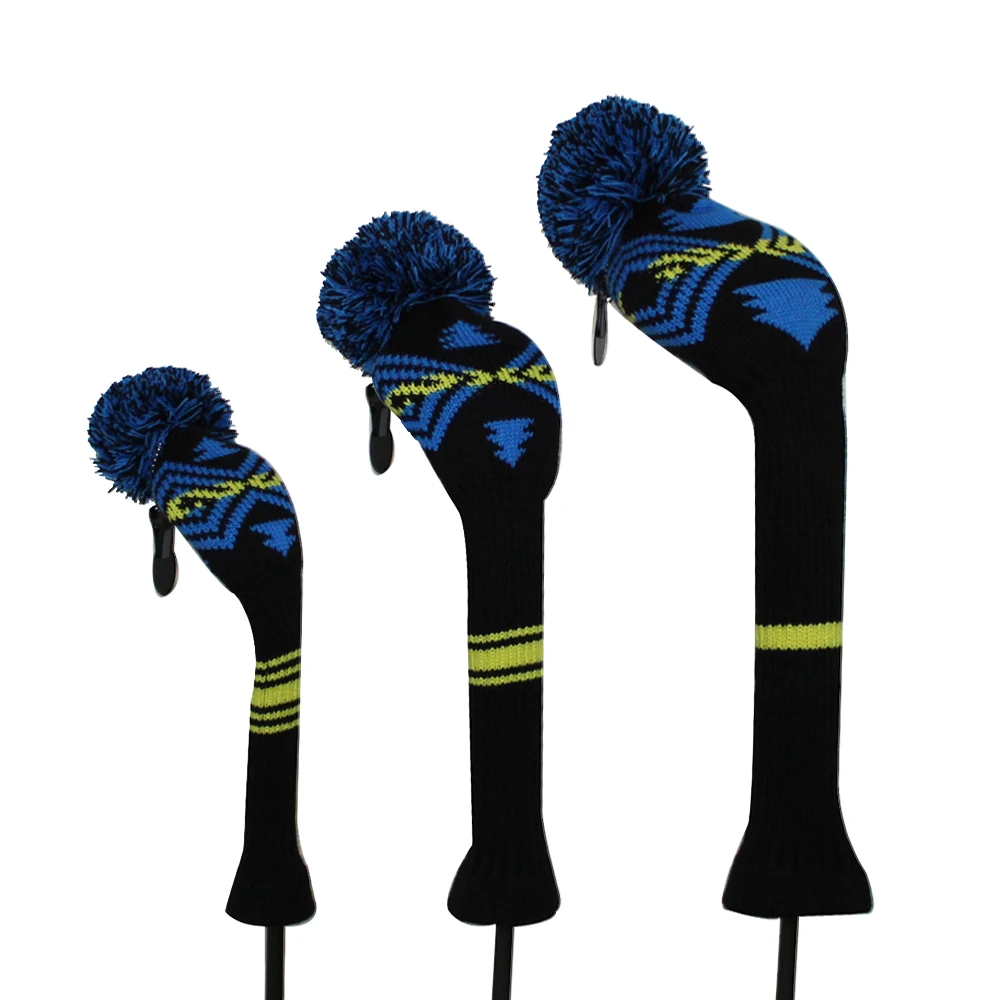 

Personalized Abstract Pattern Knit Golf Headcovers for Driver Wood,Fairway Wood and Hybrid, with number tag 1#3#5#