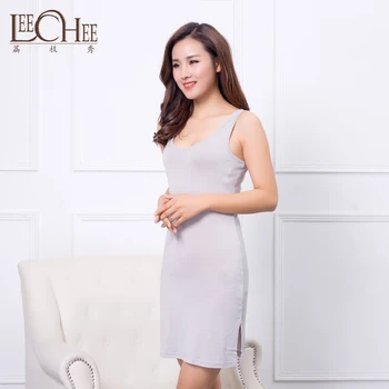 

Leechee 2020 Women's Fashion New V-Neck Summer Silk Knit Camisole Bottoming Sleep Large Size Long Section