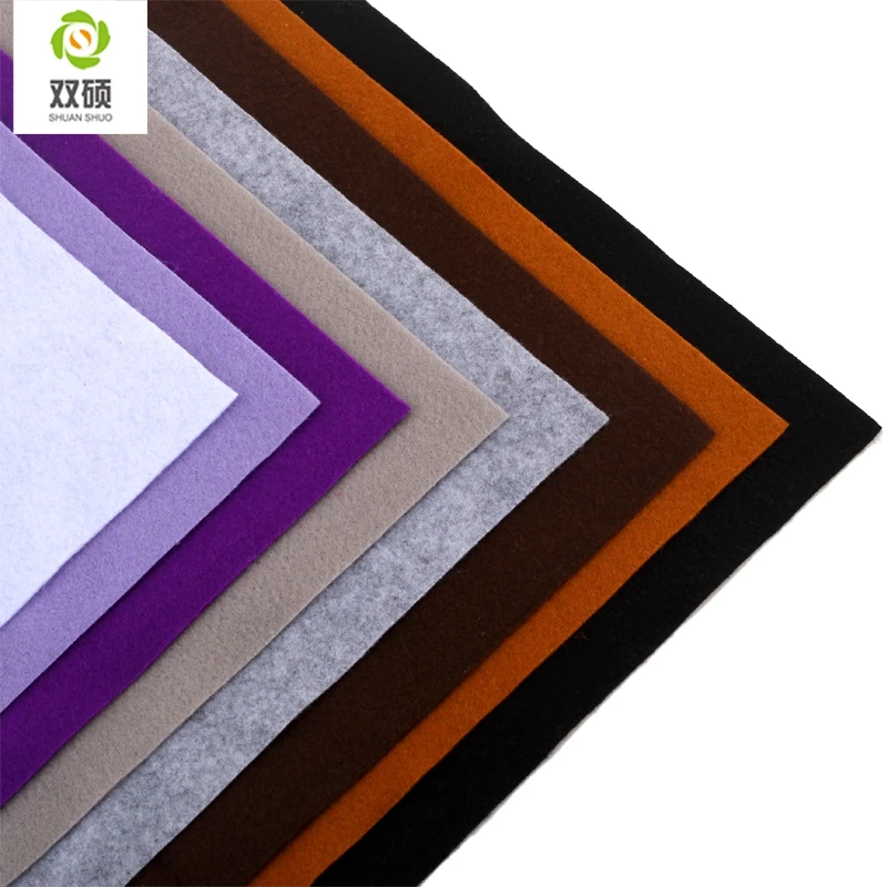 Shuanshuo New High Quality Mix color Soft Polyester Nonwoven Felt Fabric DIY Felt Fabric Pack 1.5MM Thick 24PCS/lot 30X30CM