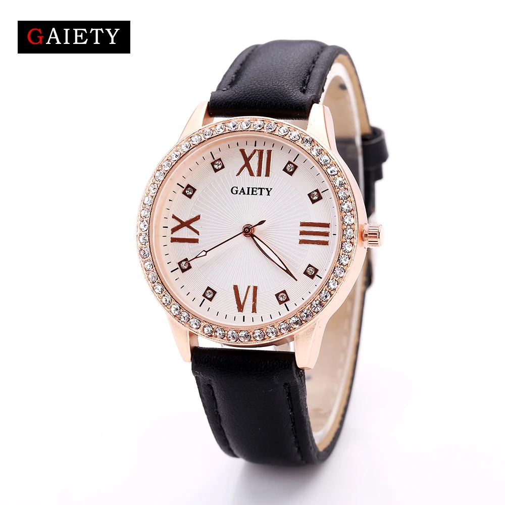 Gaiety Top Brand Watches Women Classic Black Fashionable Vintage Leather Strap Female Quartz Wrist Watch Christmas huismerk kopen in de aanbieding Gaiety Top Brand Watches Women Classic Black Fashionable Vintage Leather Strap Female Quartz Wrist Watch Christmas huismerk kopen in de aanbieding