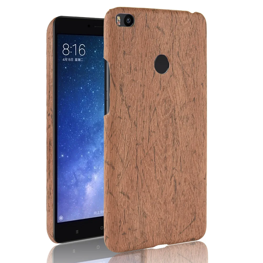 For Xiaomi Mi Max 2 Max2 Case Hard PC+PU Leather Retro wood grain Phone Case For Xiaomi Mi Max 2 Max2 Cover Luxury Wood Case