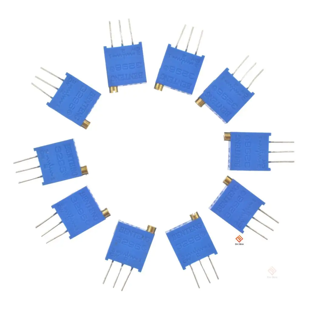

10PCS 3296W Multiturn Trimmer Potentiometer Kit High Precision 3296 Variable Resistor With Free Box electronic diy kit