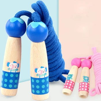 

Cartoon Animal Jumping Rope Children Wooden Student Physical Exercise Bboy Jumping Rope Cute Handle Children Outdoor Sports Toys