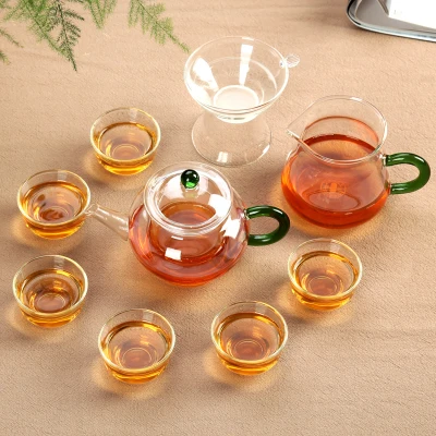 Посуда двойной стенкой Стекло чашки ясно, термостойкие двойной Слои кружка чашка для воды китайский Чай комплект кунг-фу чайный сервиз набор - Цвет: NO 8