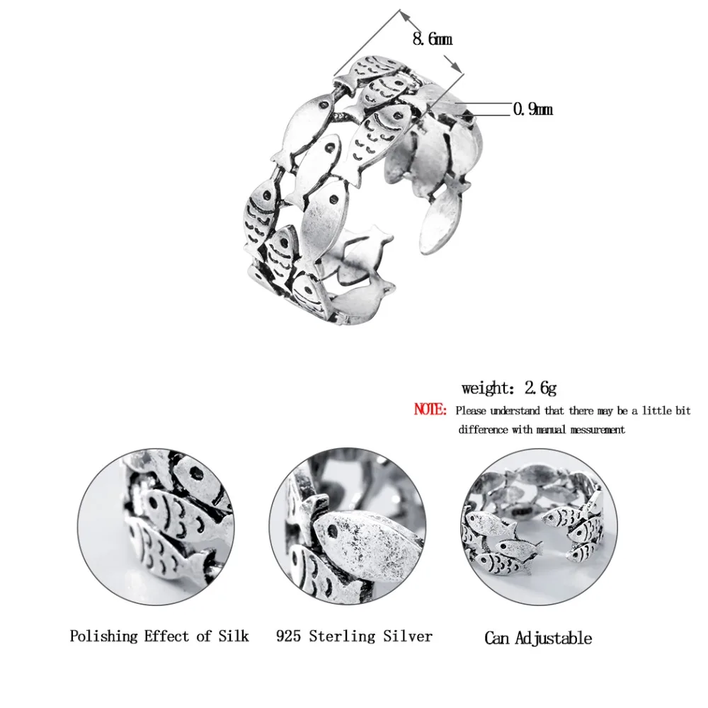 CHENGXUN Простые Модные кольца с рыбками для женщин и мужчин унисекс регулируемое обручальное кольцо ювелирные изделия подарок для девочек