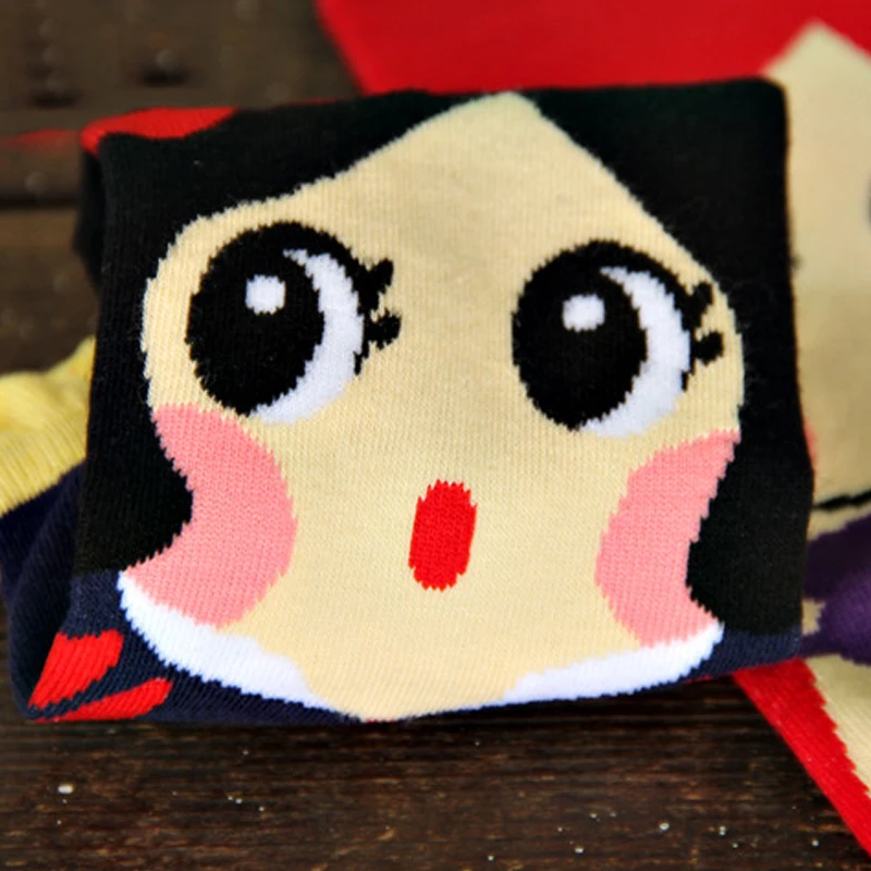 Popular Creative 1 Pair Lovely Girls Student Cartoon Princess Cute Dolls Cotton Blends Short Low Cut Ankle Socks