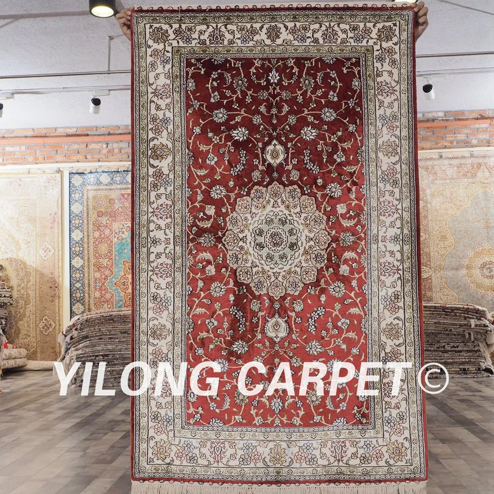 Yilong 3'x5 "Античная персидский красный ковер спальни Изысканный Классический турецкий ковер (SL129B3x5)