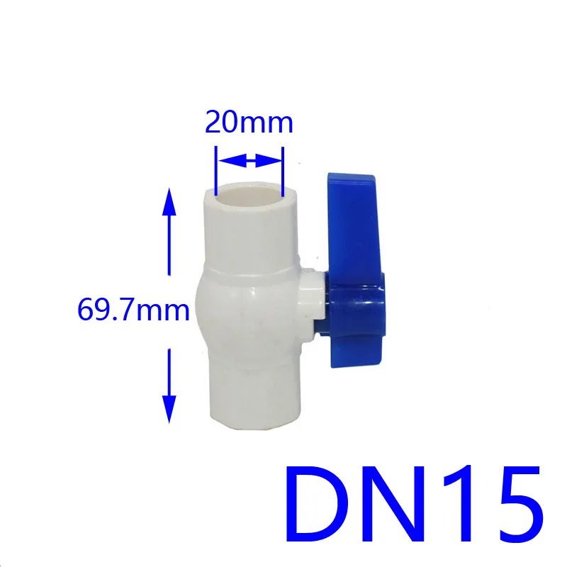 DN15 DN20 DN25 разъем прямой корыто шаровой клапан садовый кран женский G1/2 G3/4 G1 ПВХ водяной клапан разъем 1 шт - Цвет: 20mm