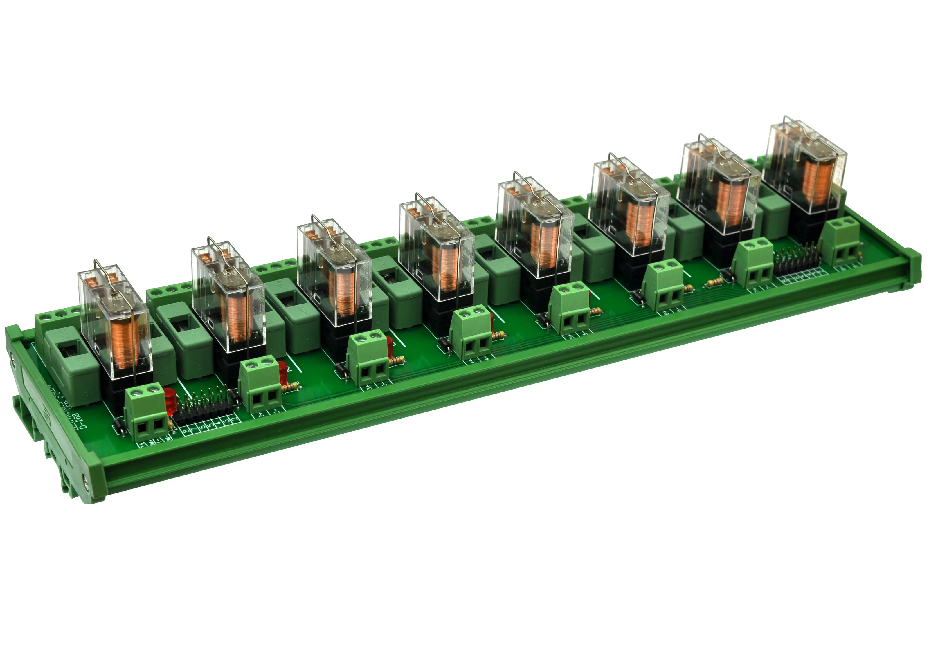 DIN Rail вкрученное крепление 8 DPDT 5A Мощность реле Интерфейс модуль, G2R-2 24V реле постоянного тока