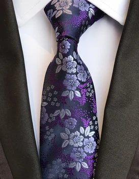 

8cm Fashion Men Floral Tie Elegant Embroidered Flowers Necktie for Banquet Wedding