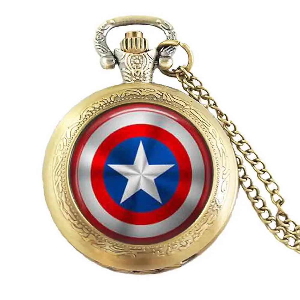 

American Film Captain America Earrings Avenger Giant Times Ultron 1pcs / lot brass pocket watch Men