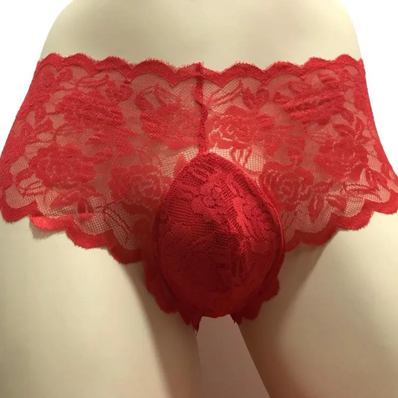 Plus Size 3XL Men's Lingerie: Lace Briefs for Gay Men - Sexy Lacework Pouch Underwear mens lace underwear
