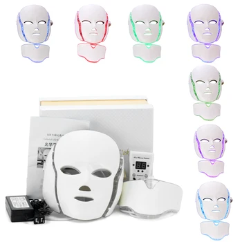

7 Colors Light LED Facial Mask With Neck Skin Rejuvenation Face Care Treatment Beauty Anti Acne Therapy Whitening Instrument