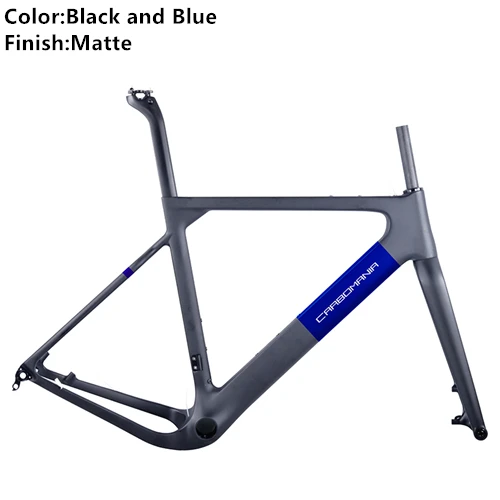 Black and Blue Matte Карбоновая дорожная рама 27,5 er/700c гравийная велосипедная рама mtb карбоновый дисковый тормоз Велокросс велосипедная Рама в комплекте 650b через ось 12*142 мм - Цвет: Black and Blue Matte