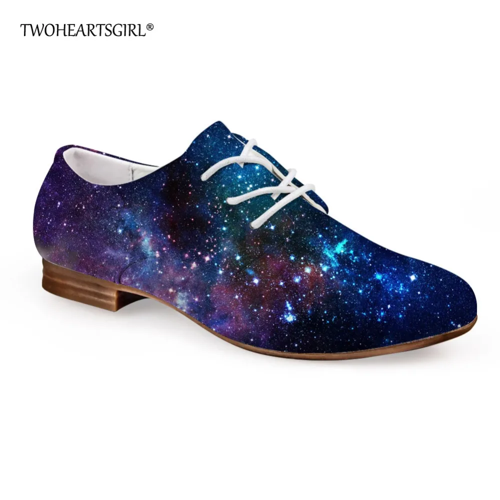 

Twoheartsgirl Galaxy Star Oxford Shoes for Women Vintage Female Ladies Pu Leather Shoes Comfortable Women Flats Shoes Plus 41