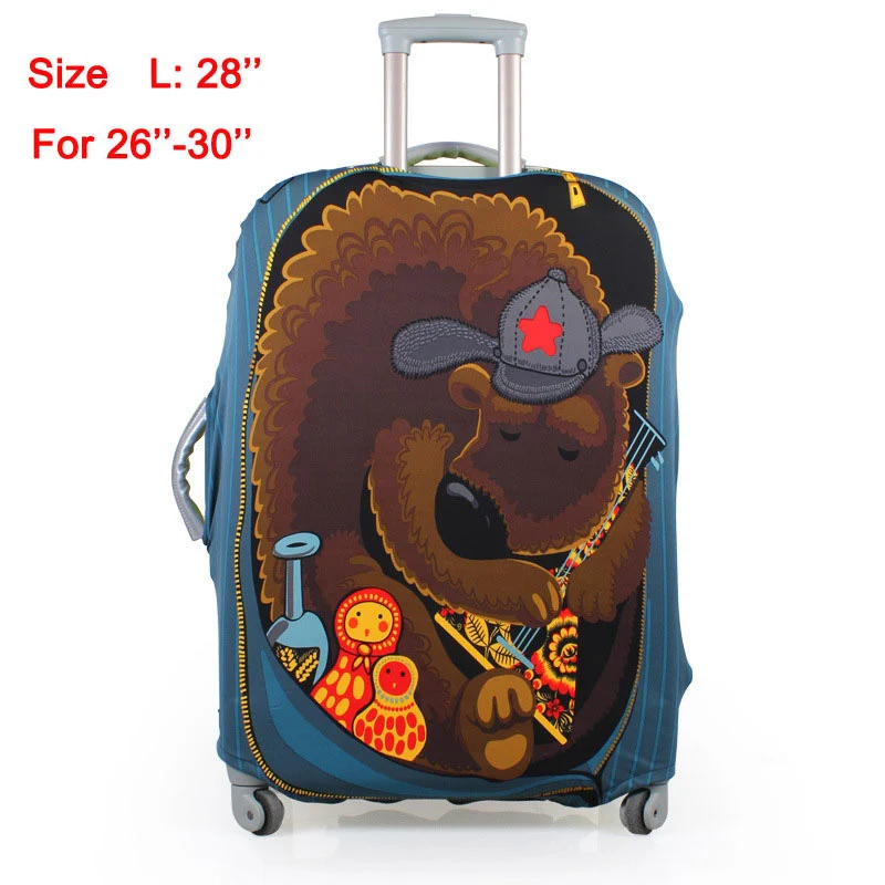 Дорожный защитный чехол на чемодан, растягивающийся, сделано для 20,24, 28 дюймов, подходит для 18-30 дюймовых чехлов - Цвет: Bear L