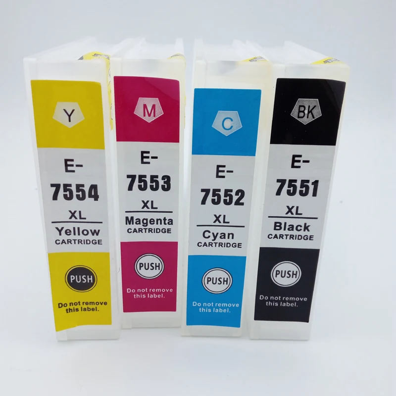 

Vilaxh T7551 New Empty Refillable Cartridge 4pcs Fits For Epson Workforce Pro WF-8010 WF-8090 WF-8510 WF-8590 Printer