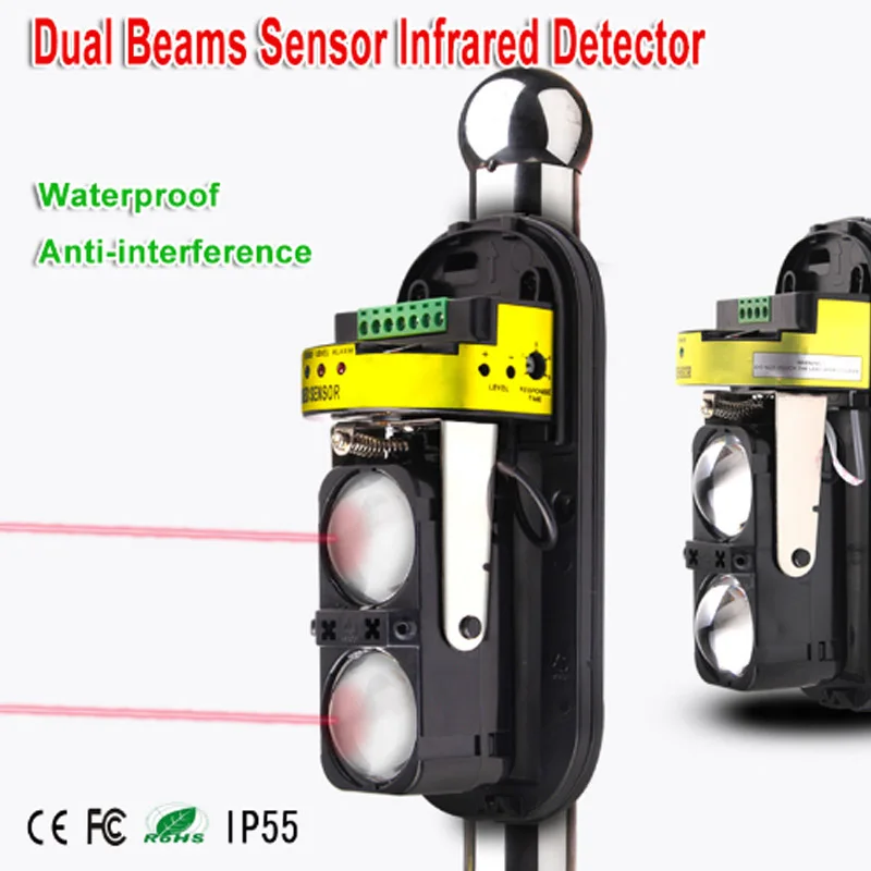 

Waterproof Dual Beam Sensor Active Infrared Intrusion Detector IR 20m~150m Outdoor Perimeter Wall Barrier Fence for GSM alarm