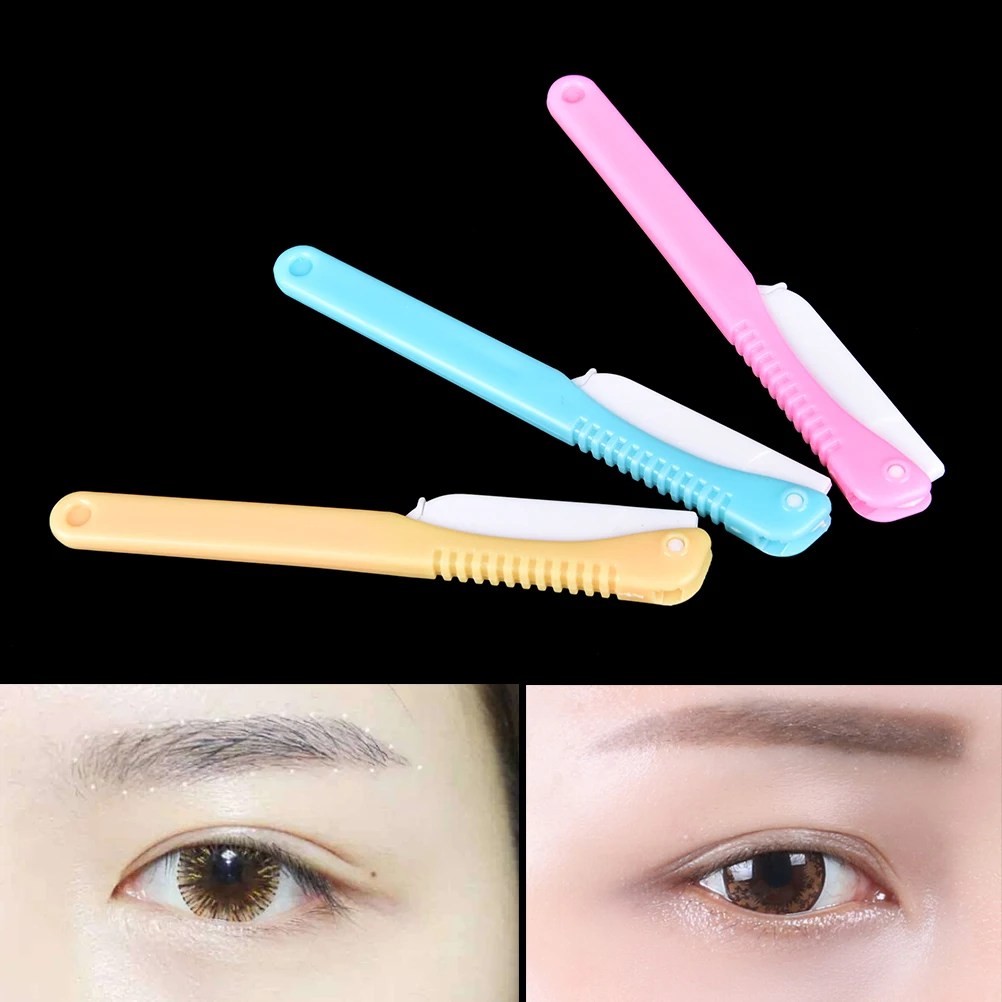 NEW 3Pcs Beauty Eyebrows Makeup Knife Eyebrow Trimmer Eyebrow Shaver
