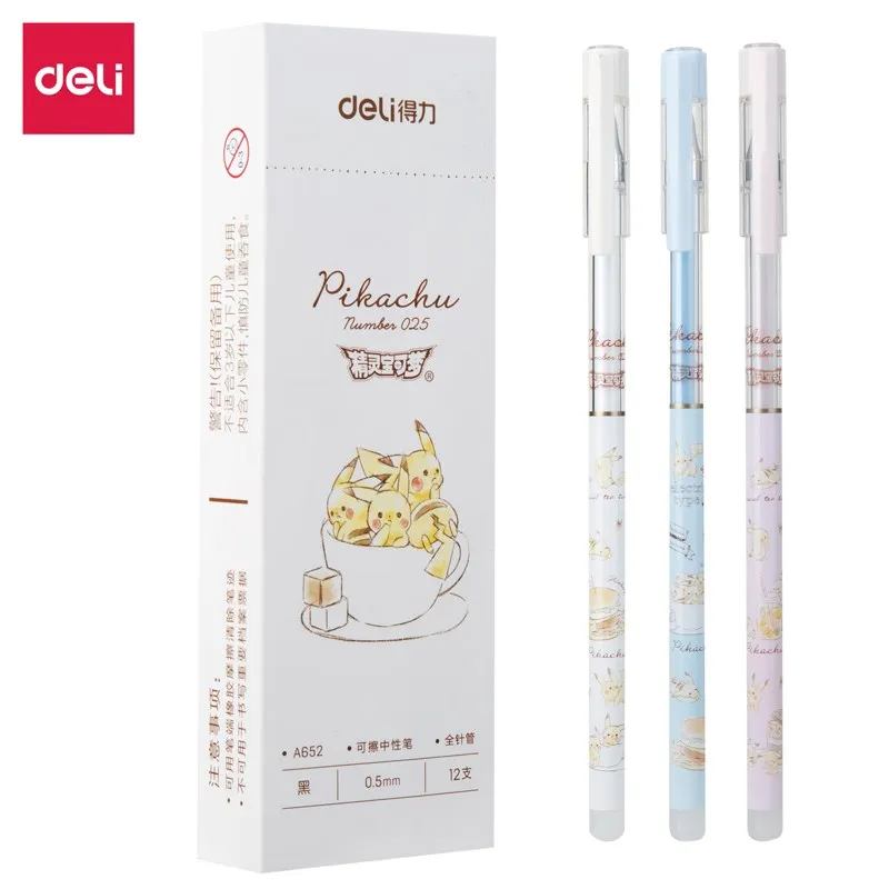 

Gel Pen cartoon style 0.5mm black ink eraserable gel ink pens office school pen writing stationery 3pcs/lot