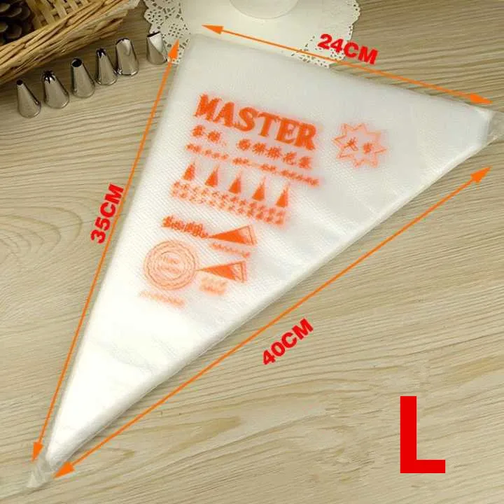 100 шт./лот Размер S/M/L одноразовый мешок для обледенения помадкой торт крем для украшения выпечки наконечник инструмент