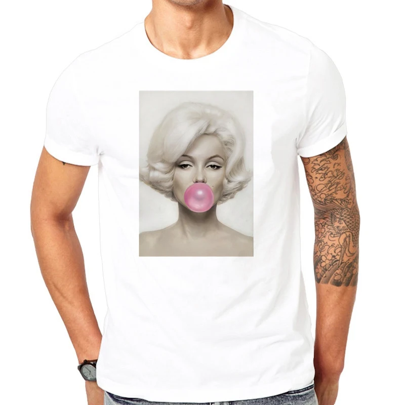 

2019 new arrival funny Men t-shirts Marilyn Monroe cotton high quality soft T Shirts euro size S-3XL short sleeve streetwear