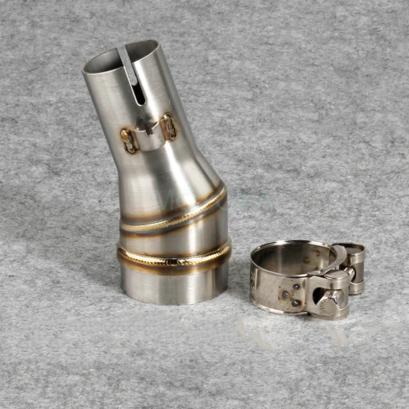 

Motorcycle Exhaust Muffler And Middle Link Pipe 51mm to 35mm Convertor Connector Escape Connect Pipe Interface Welding Connector