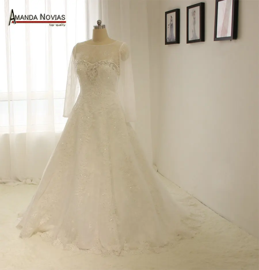 long sleeve strapless wedding dress