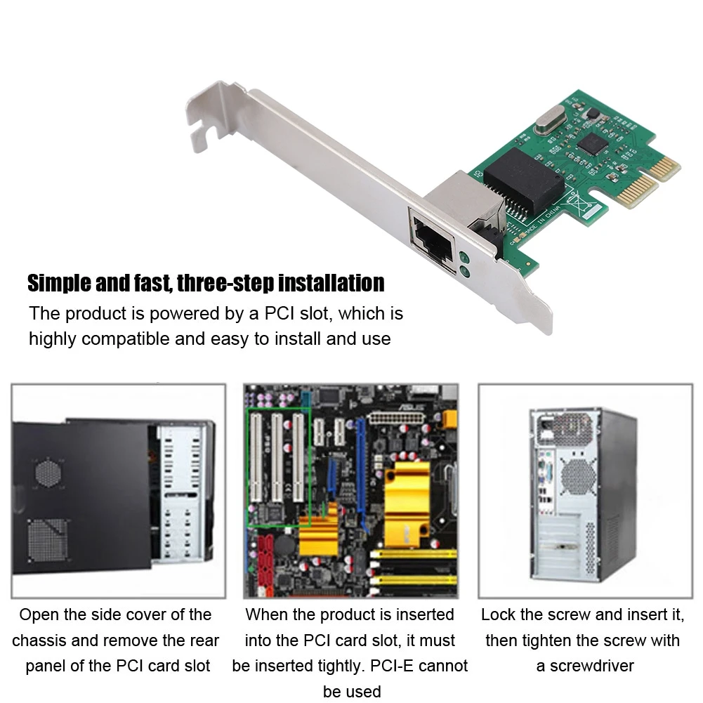 PCI-E Настольный Realtek 8111E однопортовая сетевая карта 10/100/1000 Мбит/с Gigabit Ethernet