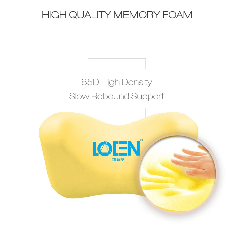 LOEN U Shape Memory Foam Car Travel Pillow Neck Pillow to Ease Fatigue Auto Headrest Lumbar Support For Car Office Home Chair