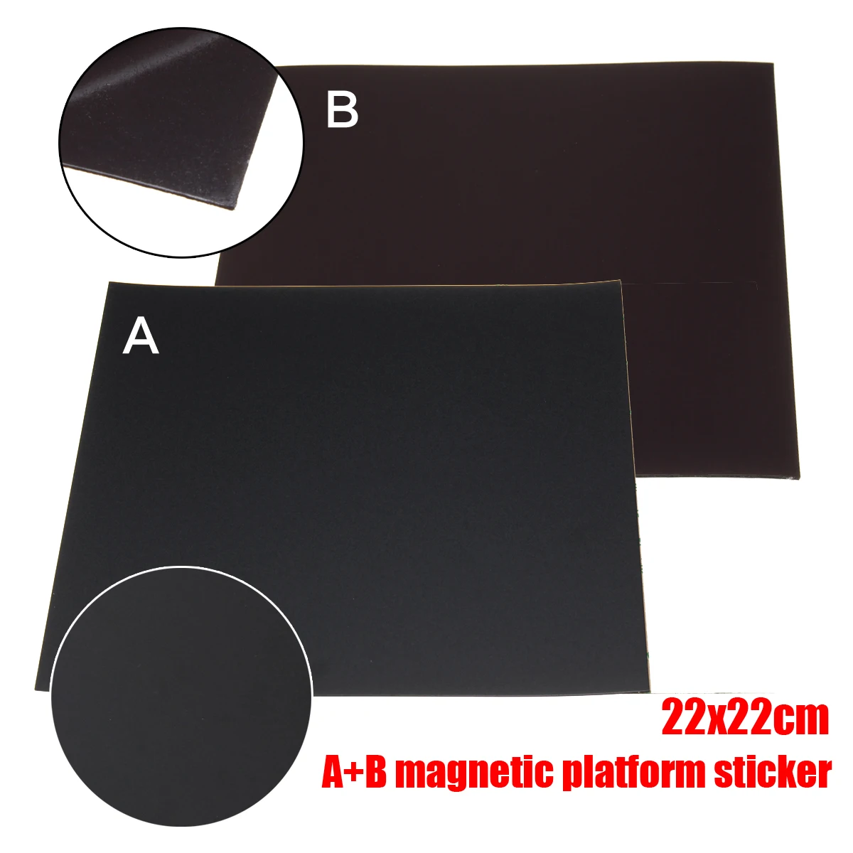 

220mm For 3D Printer Heated Magnetic Sheet Surface Durable Platform Sticker Magnetic Print Bed Tape Square Printing Accessories