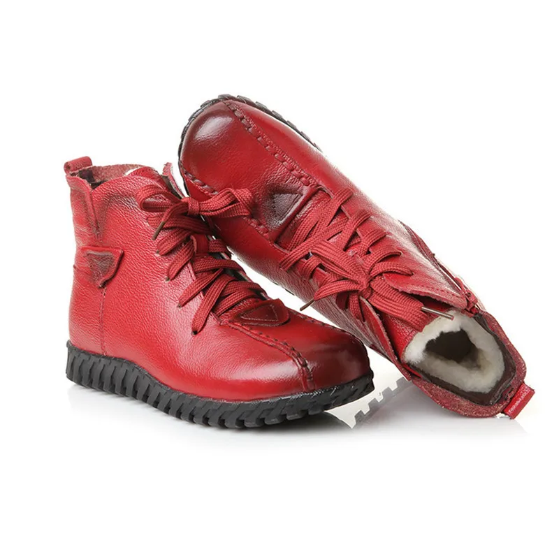 Cuculus/ г., зимние ботинки обувь на мягкой подошве, увеличивающая рост, с хлопковой подкладкой женские зимние ботинки женские ботинки, 1852 - Цвет: Красный
