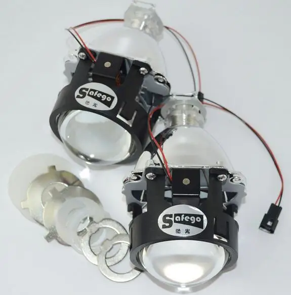 Safego 1pair 2 5 Inches WST H1 Bi Xenon Projector Lens led projector light kit Using