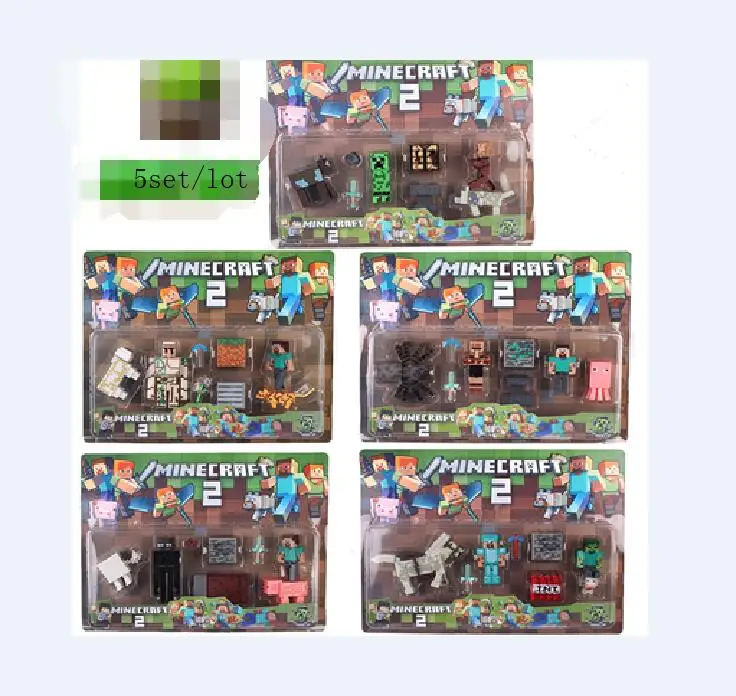 

5set/lot NEW Arrival Mycraft Toys A suit of styles Sword Pickaxe Stone Bed Box Model Toy ction Figure Kids Toys Christmas Gift