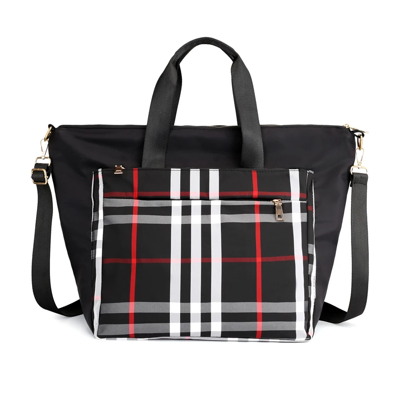 Lattice Single Shoulder Bag Large Capacity Nylon Recreation Bag England