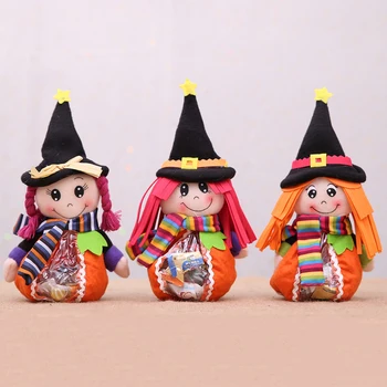 

Halloween Creative Gift Bag Cute Witch Doll Candy Bag Trick or Treat Bag Goodie Bag for Kids