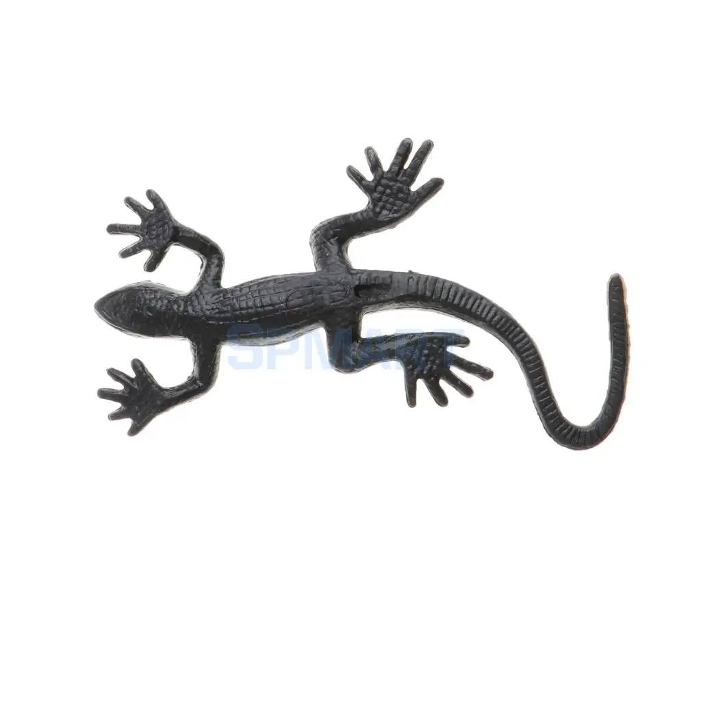 10x Rubber Animal Gecko Model Educational Toy Party Bag Fillers Halloween Prop Children Kids Toys Home Decor Gray