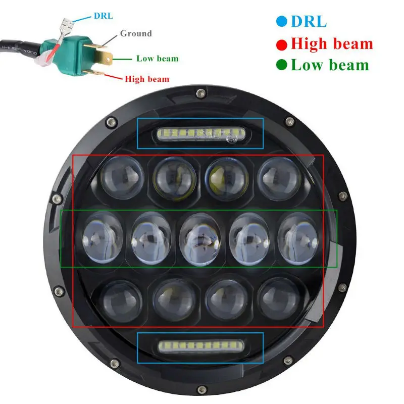 7inch led headlight with day running light10800