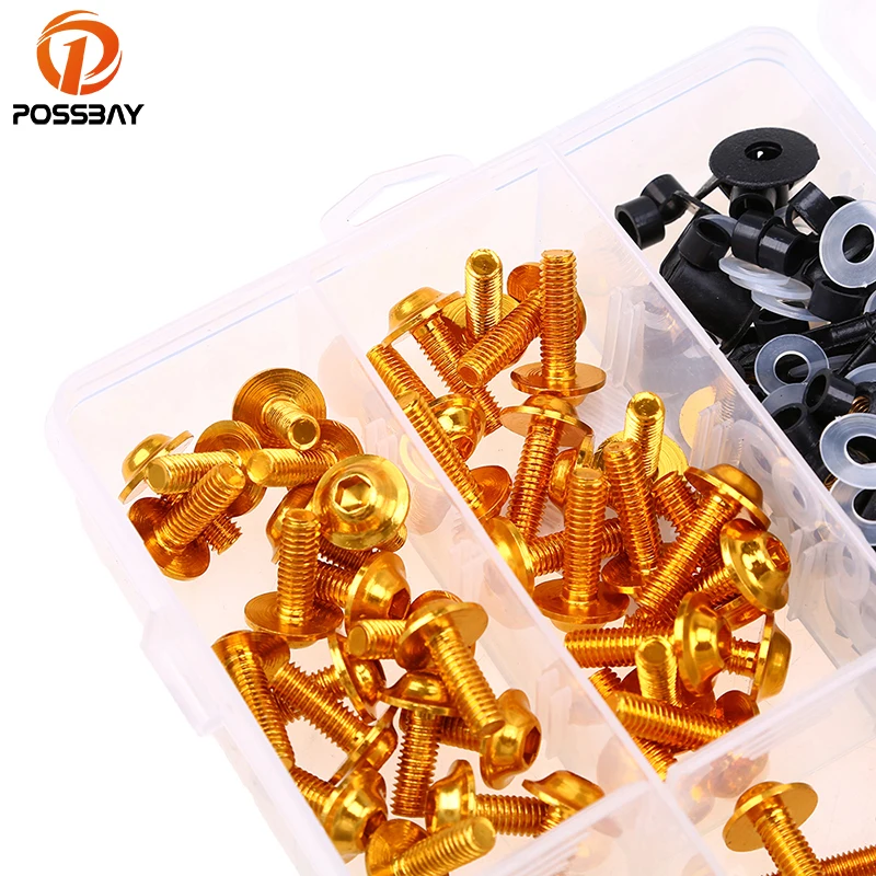 POSSBAY 223Pcs Motorcycle Fairing Bolts Kit Fastener Clips Screws Fit for Yamaha Suzuki Harley Iron Motorbike | Автомобили и