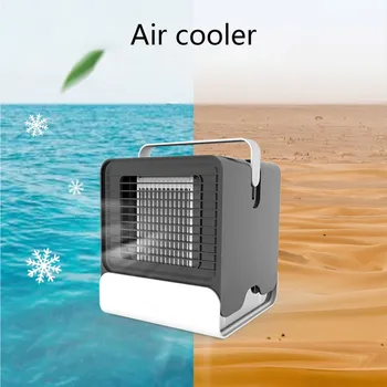 

USB Mini Portable Air Conditioner Humidifier Purifier 7 Colors Light Desktop Air Cooling Fan Air Cooler Fan for Home Office